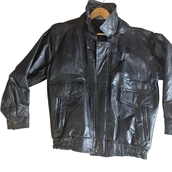 Vintage 90's Flight Path Leather Motorcycle Jacket Small Black - Picture 3 of 16